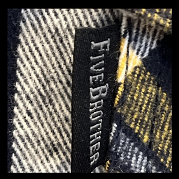 FiveBrother NEW XLT Heavy Flannel plaid Shirt Pearl Snap black yellow TALL MENS - Picture 10 of 13